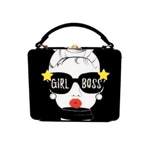 Girl Boss Black Graphic Top-Handle Women's Bag